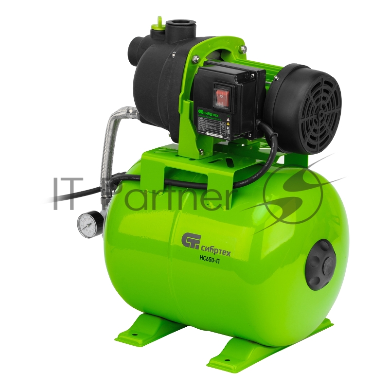 Насосная станция НС650-П, 650 Вт, напор 37 м, 3200 л/ч, ресивер 19 л// Сибртех