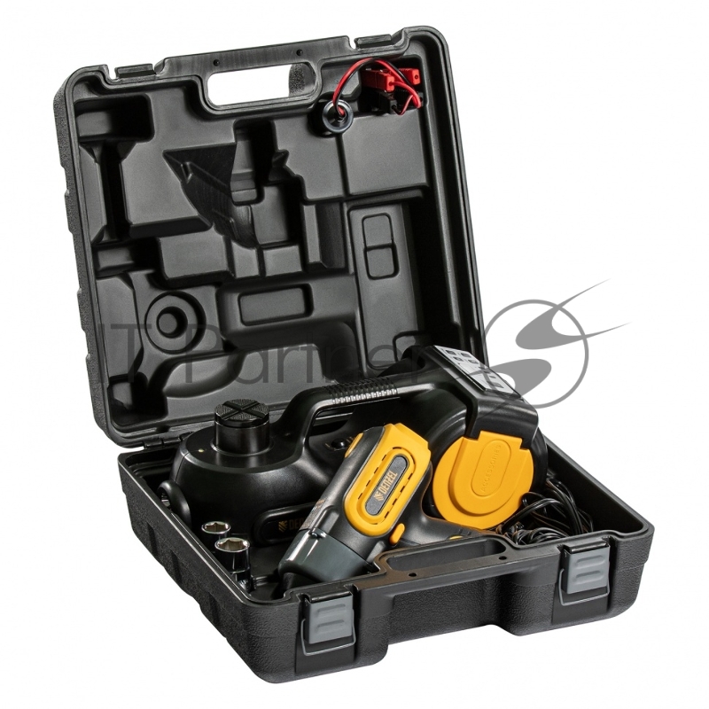 Домкрат электрогидравлический «3 в 1» (1,5 т), 12В, с гайковертом электрическим, в наборе// Denzel