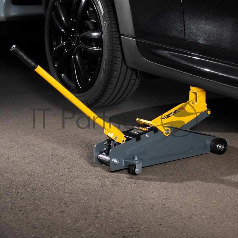 Домкрат гидравлический подкатной с фиксатором, 2,8 т, 135-385 мм// Denzel