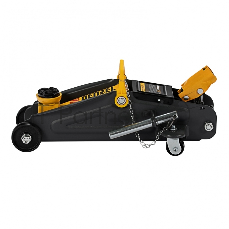 Домкрат гидравлический подкатной с фиксатором, 2 т, 130-330 мм// Denzel