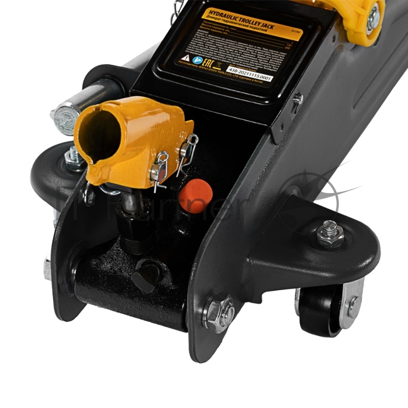 Домкрат гидравлический подкатной с фиксатором, 2 т, 130-330 мм// Denzel