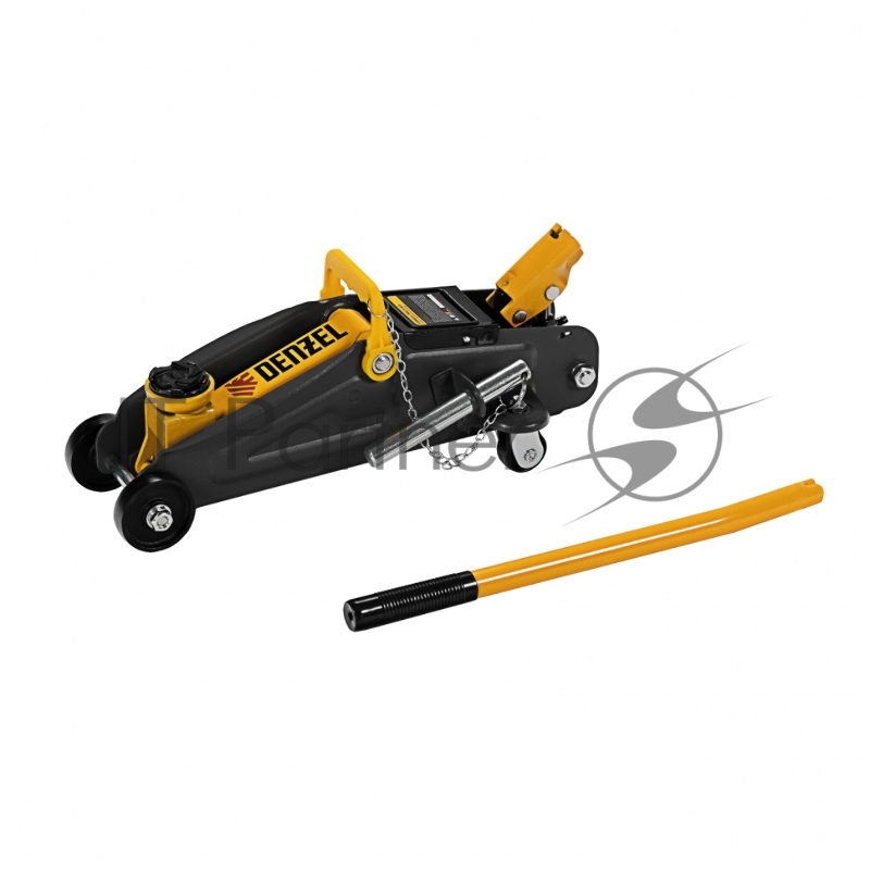 Домкрат гидравлический подкатной с фиксатором, 2 т, 130-330 мм// Denzel