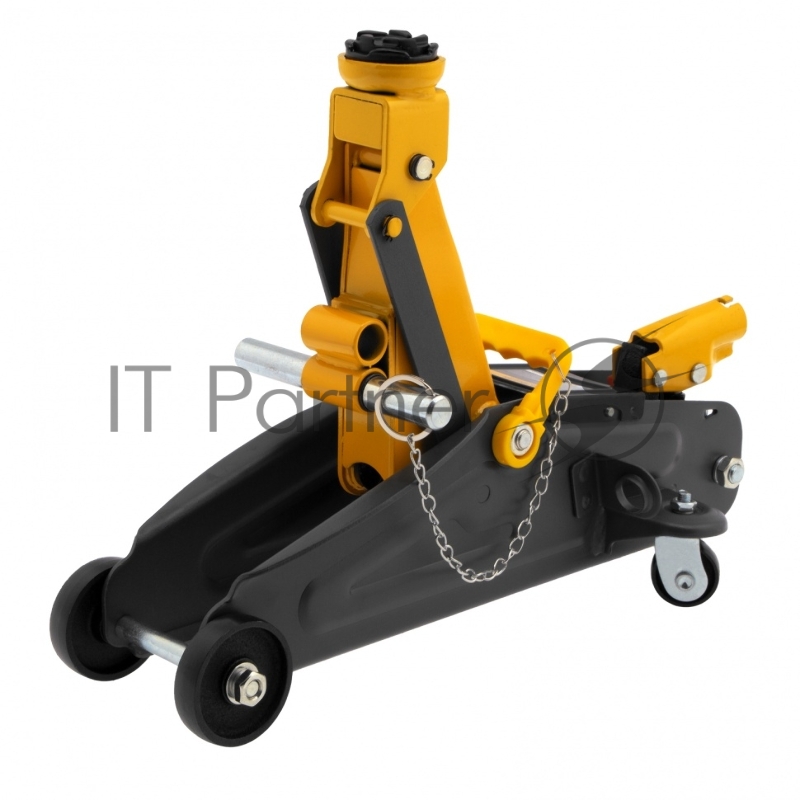 Домкрат гидравлический подкатной с фиксатором, 2 т, 130-330 мм, в кейсе// Denzel