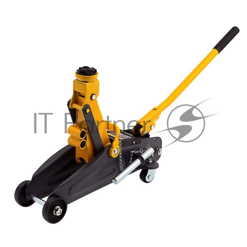 Домкрат гидравлический подкатной с фиксатором, 2 т, 130-330 мм, в кейсе// Denzel