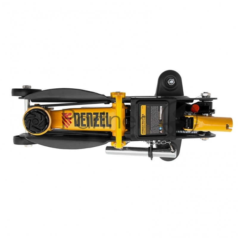 Домкрат гидравлический подкатной с фиксатором, 2 т, 130-330 мм, в кейсе// Denzel