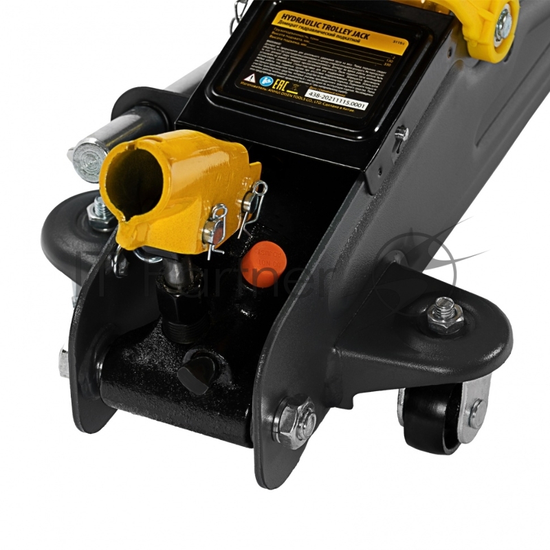 Домкрат гидравлический подкатной с фиксатором, 2 т, 130-330 мм, в кейсе// Denzel