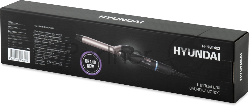 Щипцы Hyundai H-HS1422 40Вт макс.темп.:200С покрытие:керамико-турмалиновое черный