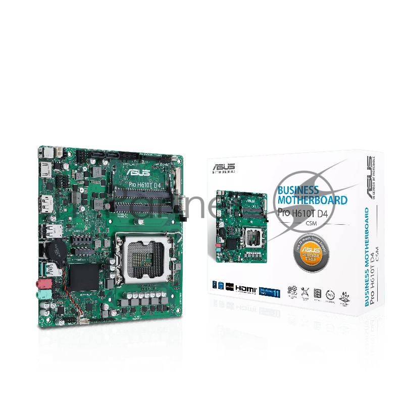 Материнская плата ASUS PRO H610T D4-CSM, LGA1700, B610, 2*DDR4, DP,HDMI, SATA 6.0, M.2, USB 3.2*2, USB 2.0*2, mITX 90MB1AM0-M0EAYC
