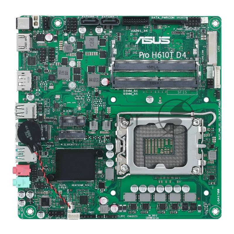 Материнская плата ASUS PRO H610T D4-CSM, LGA1700, B610, 2*DDR4, DP,HDMI, SATA 6.0, M.2, USB 3.2*2, USB 2.0*2, mITX 90MB1AM0-M0EAYC
