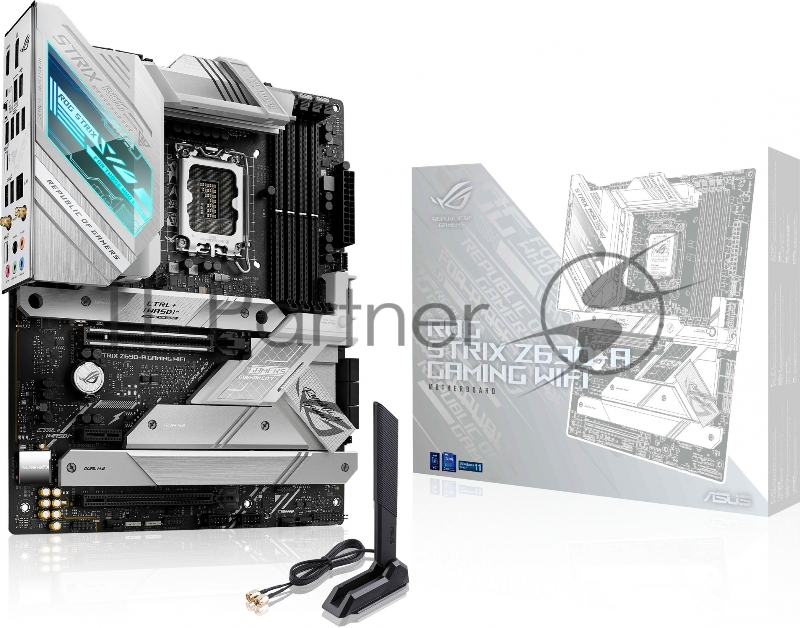 Материнская плата ASUS ROG STRIX Z690-A GAMING WIFI, LGA1700, Z690, 4*DDR5, HDMI+DP, CrossFireX, SATA3 + RAID, Audio, Gb LAN, USB 3.1*9, USB 2.0*6, COM*1 header (w/o cable), ATX 90MB18K0-M0EAY0