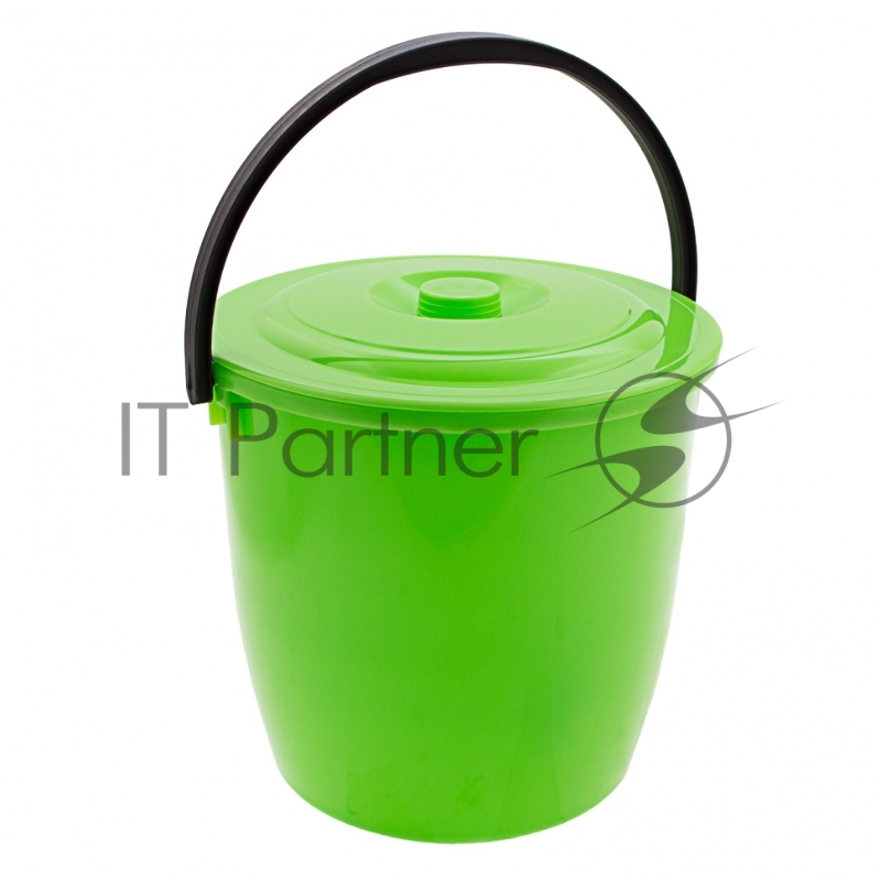 Ведро пластмассовое круглое 13 л, с крышкой, Light// Elfe
