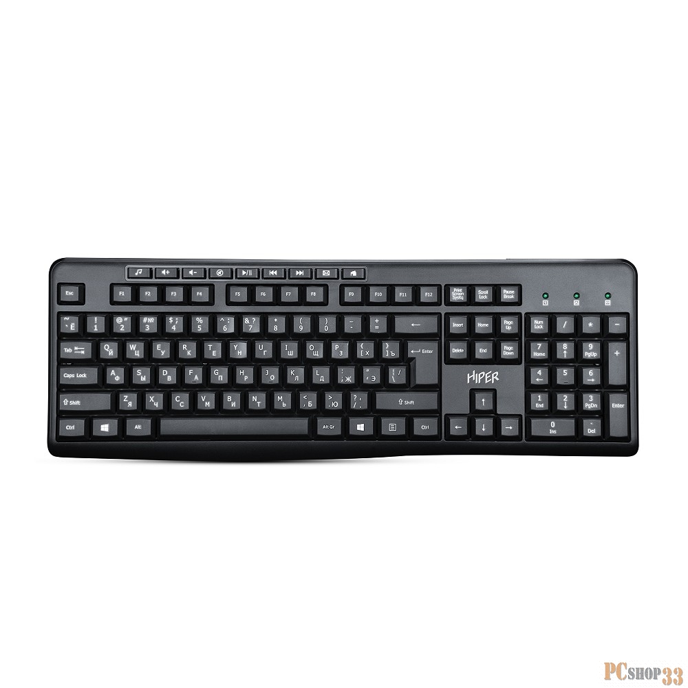 Клавиатура HIPER WIRED KEYBOARD OK-2200 BLACK