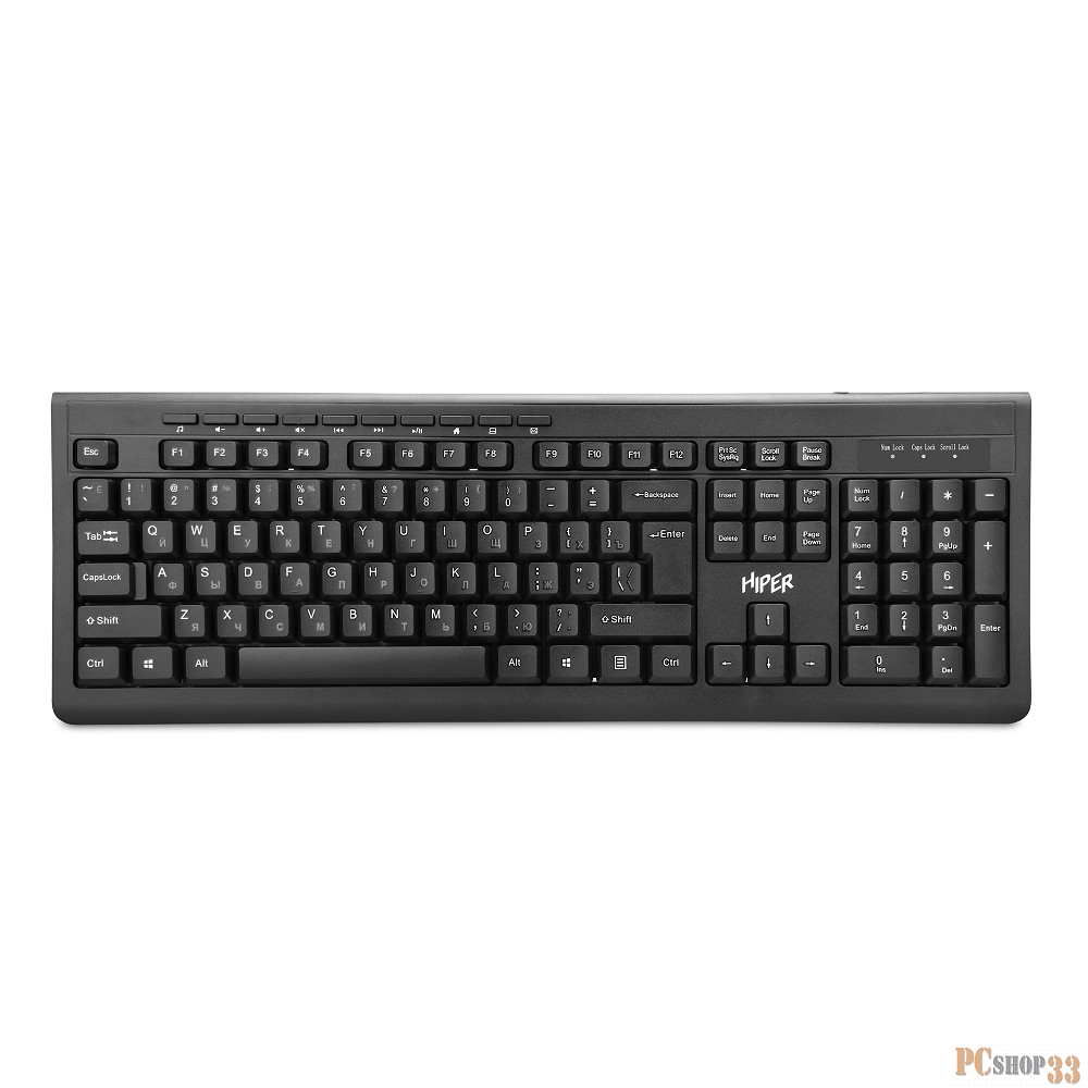 Клавиатура HIPER WIRED KEYBOARD OK-2000 BLACK