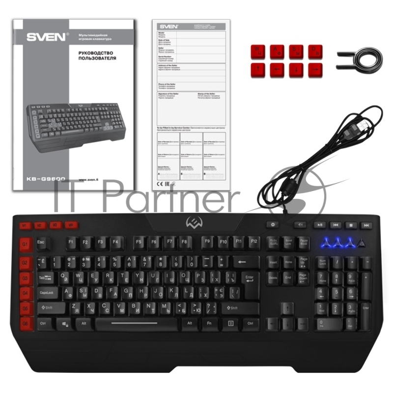 Игровая клавиатура SVEN KB-G9600 (USB, 120 кл, ПО, RGB-подсветка)