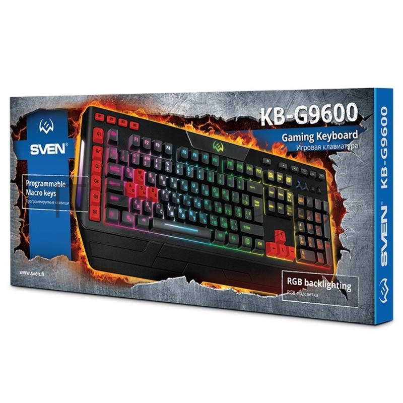 Игровая клавиатура SVEN KB-G9600 (USB, 120 кл, ПО, RGB-подсветка)