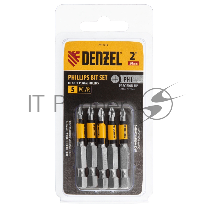 Набор бит, PH1x2, 5 шт.// Denzel