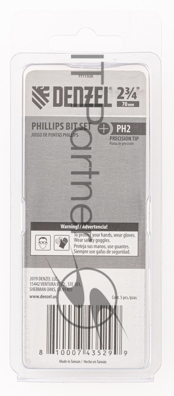 Набор бит, PH2x2 3/4, 5 шт.// Denzel
