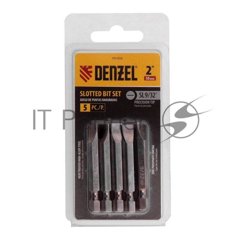 Набор бит, SL9/32x2, 5 шт.// Denzel