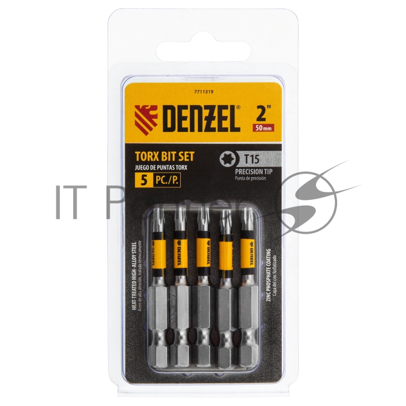 Набор бит, T15x2, 5 шт.// Denzel