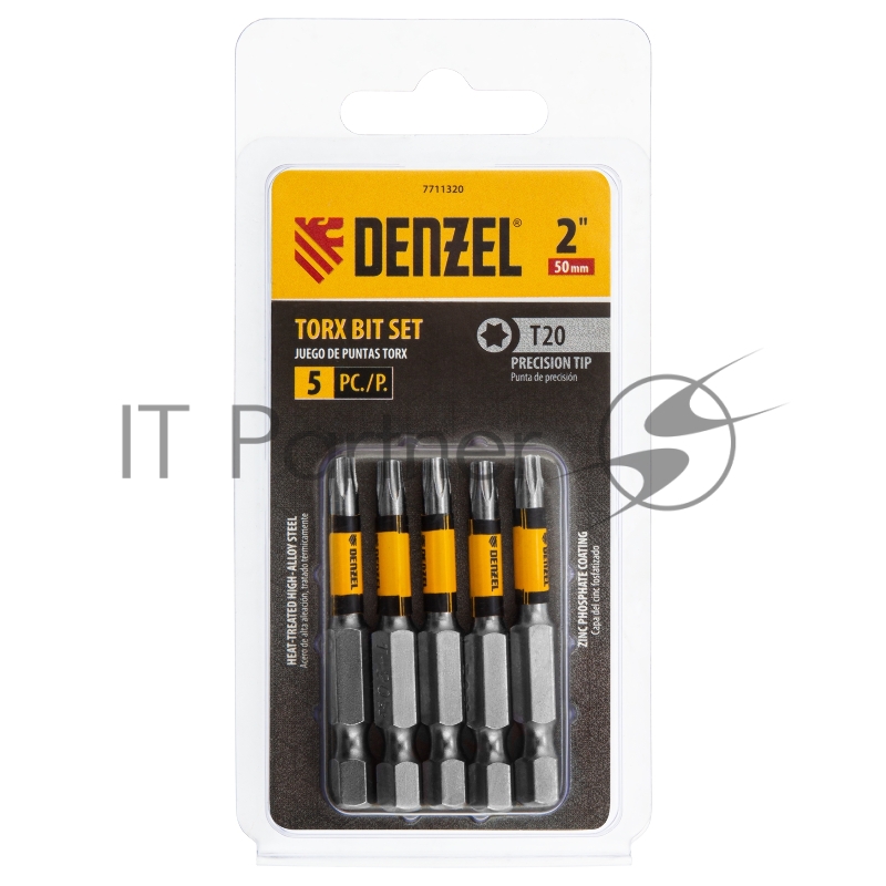 Набор бит, T20x2, 5 шт.// Denzel