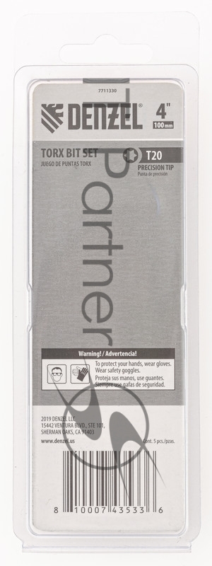Набор бит, T20x4, 5 шт.// Denzel