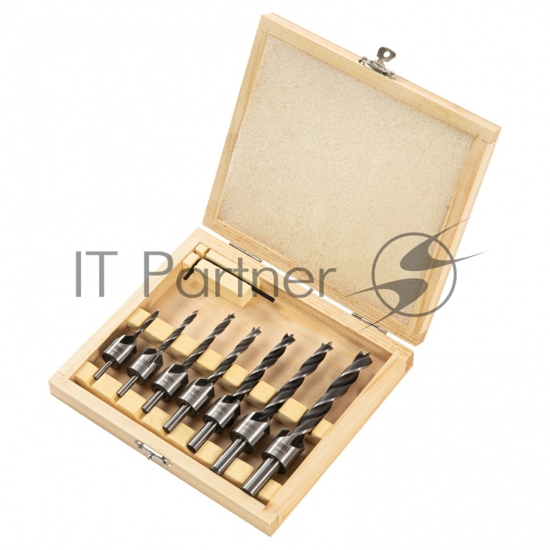 Набор сверл зенкеров по дереву, 3-10 мм, 7 шт // Denzel