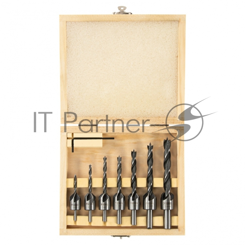 Набор сверл зенкеров по дереву, 3-10 мм, 7 шт // Denzel