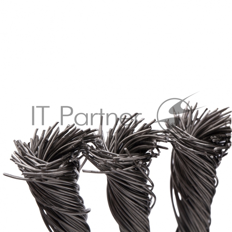 Щетка для УШМ, 200 мм, Плоская, крученая нержавеющая проволока 0,5 мм, посадка 22,2 мм// Denzel