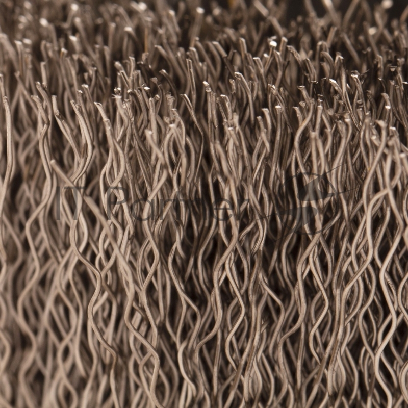 Щетка для УШМ, 75 мм, М14, Чашка, витая нержавеющая проволока 0,3 мм// Denzel