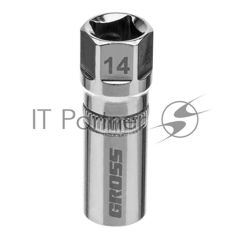 Головка торцевая свечная, магнитная,12-гранная, 14 мм, под квадрат 1/2// Gross