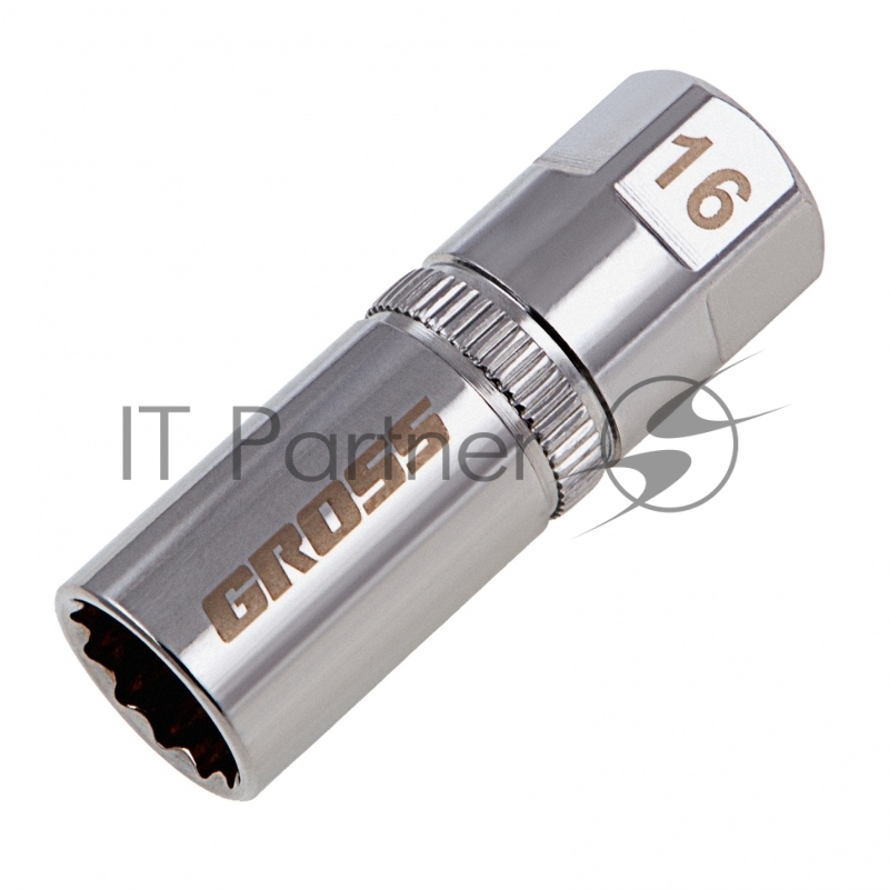 Головка торцевая свечная, магнитная,12-гранная, 16 мм, под квадрат 1/2// Gross