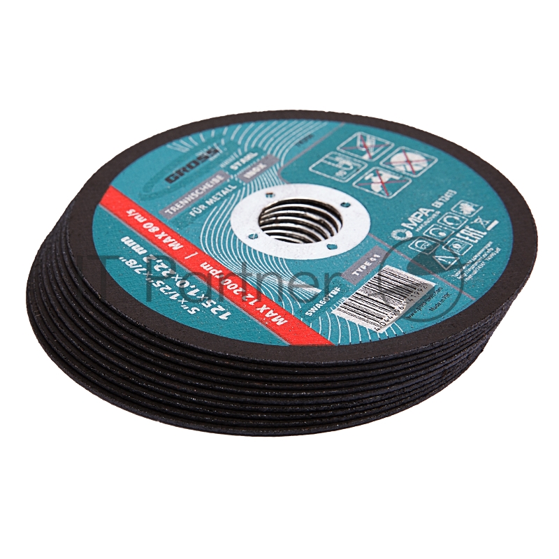 Круг отрезной по металлу, 125 х 1,0 х 22,2 мм, SWA60TBF// Gross