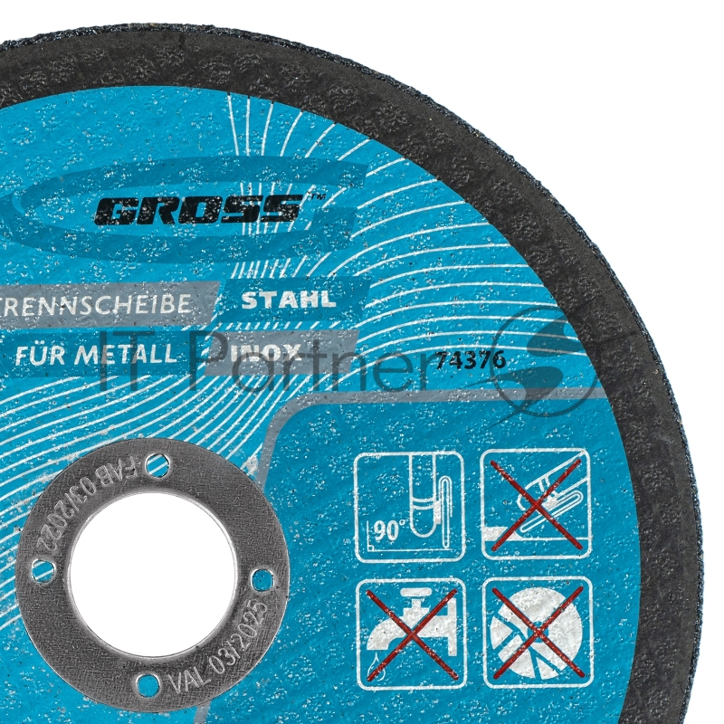 Круг отрезной по металлу, 150 х 1,6 х 22,2 мм, WA46TBF// Gross