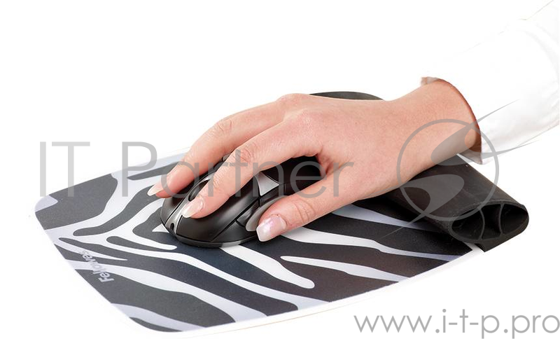 Коврик Fellowes® I-Spire™ Зебра, для оптической и лазерной мыши, силиконовая подкладка поддерживает