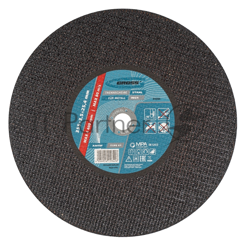 Круг отрезной по металлу, 355 x 3,5 x 25,4 мм, WA24TBF// Gross