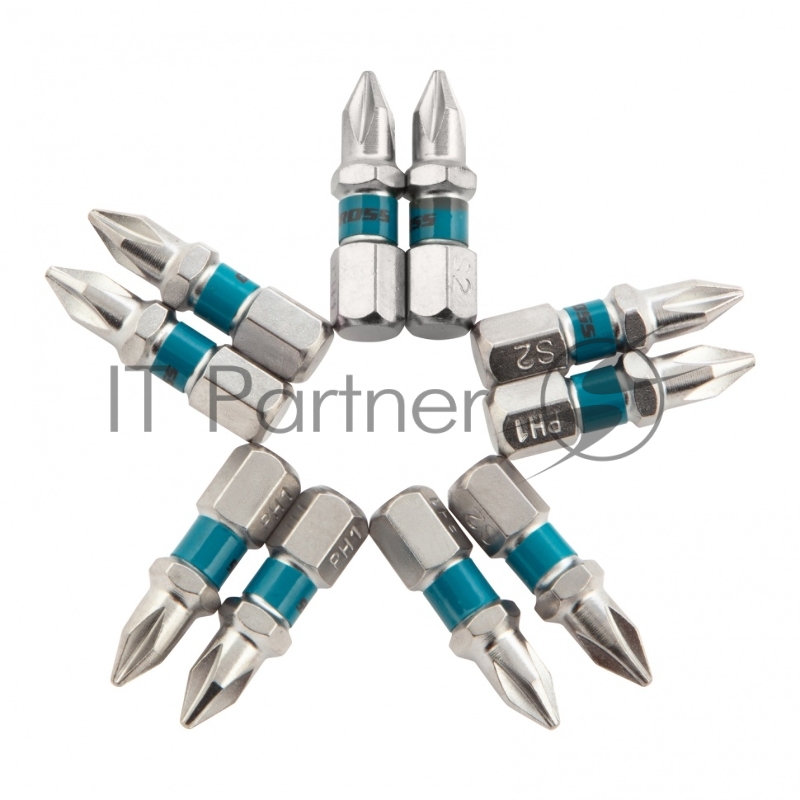 Набор бит PH1х25, сталь S2, 10 шт.// Gross