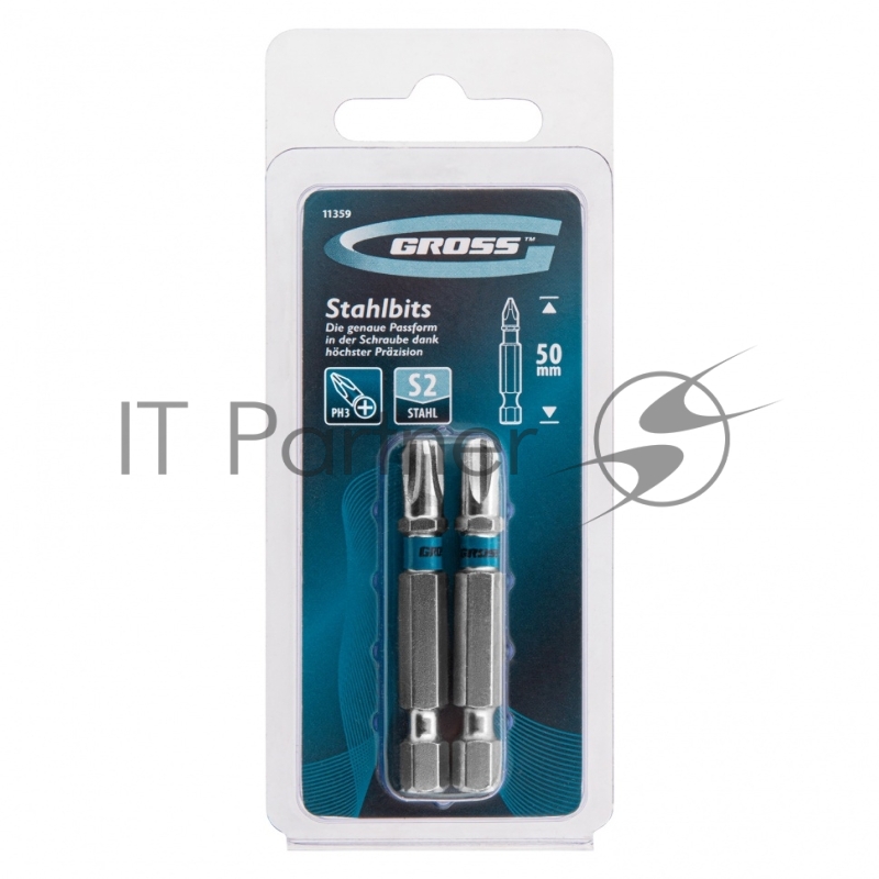 Набор бит PH3х50, сталь S2, 2 шт.// Gross