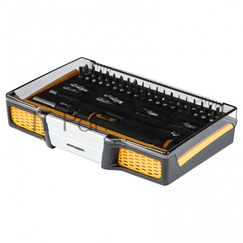 Отвертка с набором бит и торцевых головок для точных работ, Гибкий привод. 48 штук// Denzel