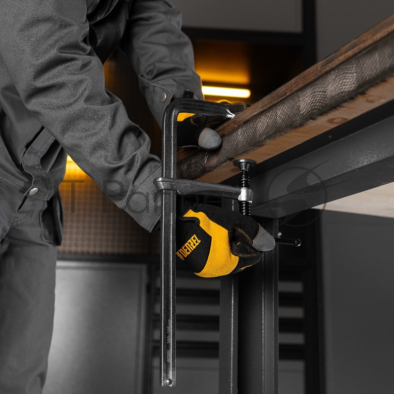 Струбцина F-образная, 100x300мм, кованая // Denzel