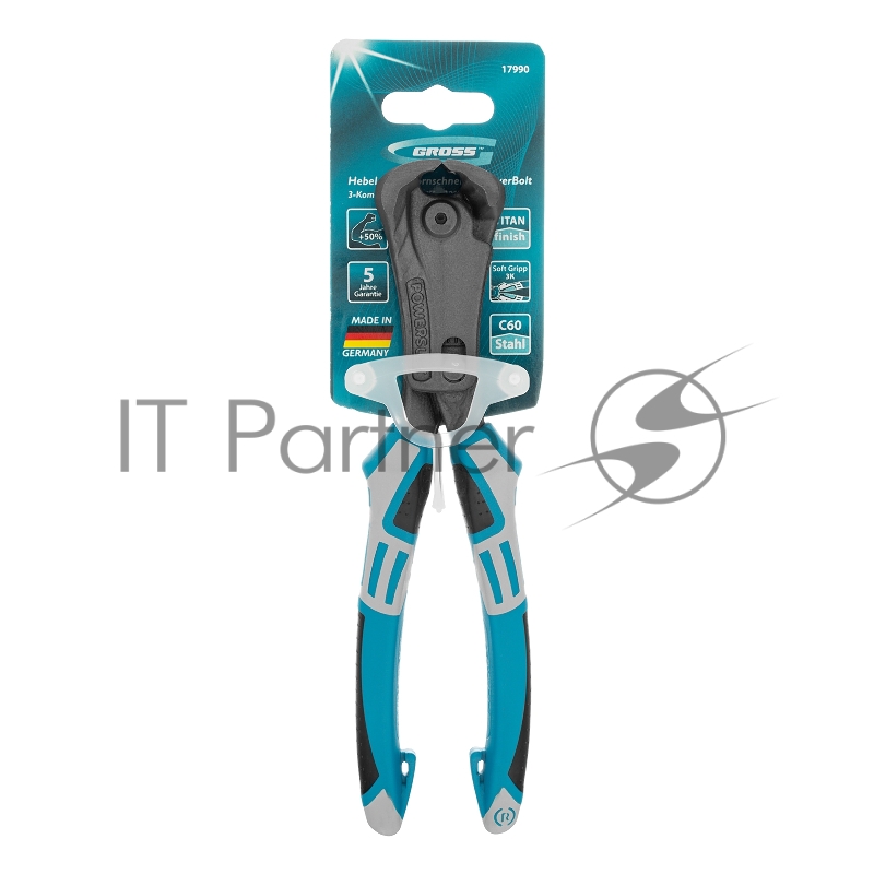 Клещи торцевые усиленные с рычажным механизмом, трехкомпонентные рукоятки, 200 мм// Gross