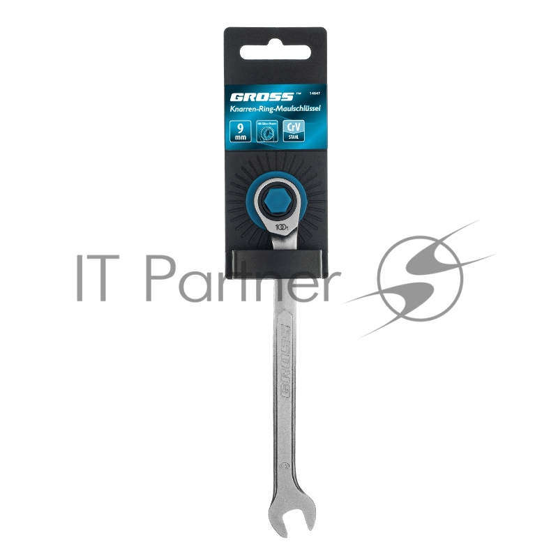 Ключ комбинированный трещоточный 9 мм// Gross