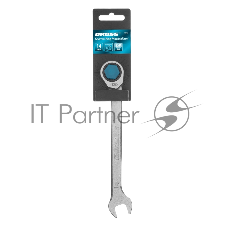 Ключ комбинированный трещоточный 14 мм// Gross