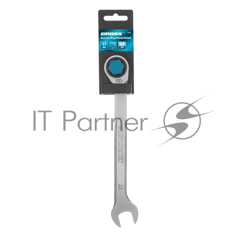 Ключ комбинированный трещоточный 17 мм// Gross