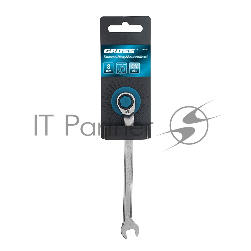 Ключ комбинированный трещоточный 8 мм// Gross
