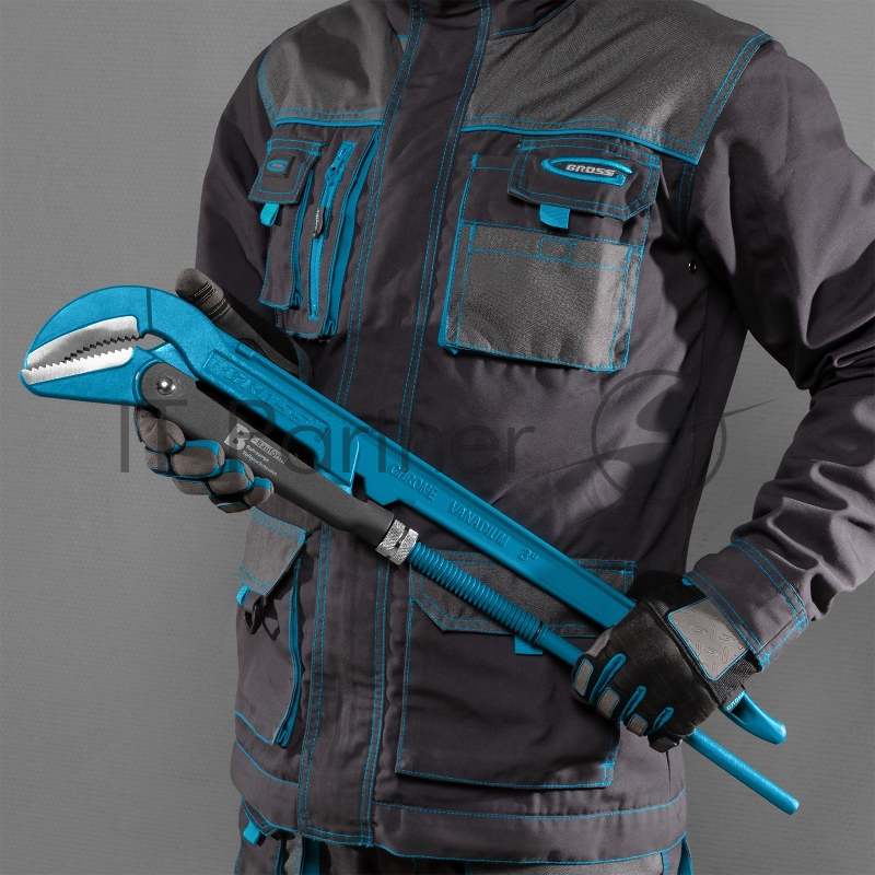 Ключ трубный рычажный, №4, 3, цельнокованый, CrV, тип B// Gross