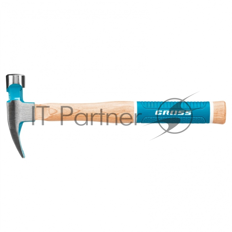 Молоток-гвоздодер,280 г, угол 75, магнит, обрезиненная рукоятка AMERICAN HICKORY // GROSS