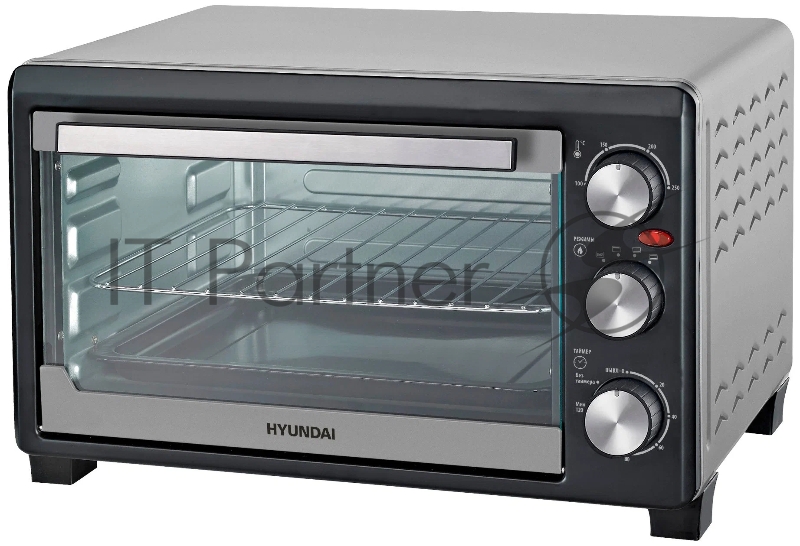 Мини-печь Hyundai MIO-HY072 23л. 1500Вт серебристый/черный