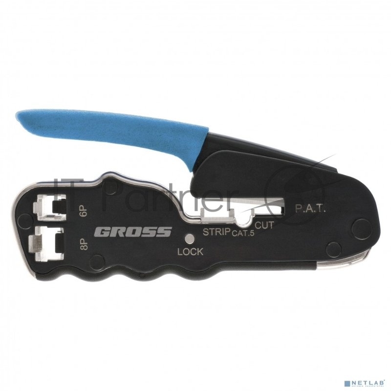 Клещи для обжима телефонных и компьютерных клемм RJ45, 8P и RJ11/12, 6P, компакт., CAT5// Gross