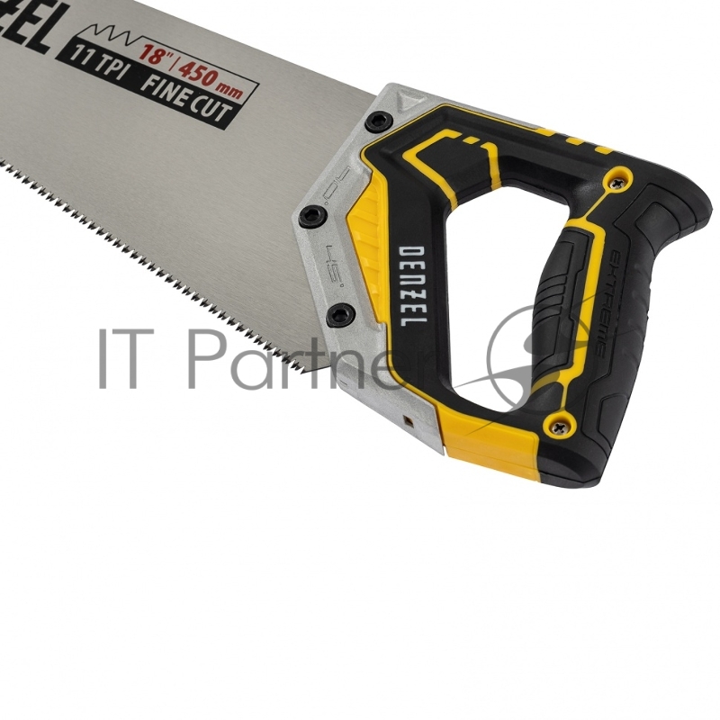 Ножовка по дереву, 450 мм, 9 TPI, зуб 3D, металлопластиковая рукоятка// Denzel