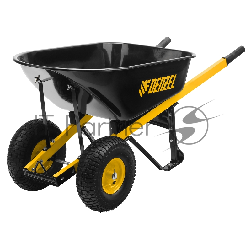 Тачка строительная, усиленная, объем 140 л, 250 кг, двухколесная, колесо 15х6.00-6// Denzel